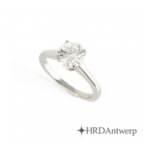 18k White Gold Round Brilliant Cut Diamond Ring 1.05ct G/VVS1